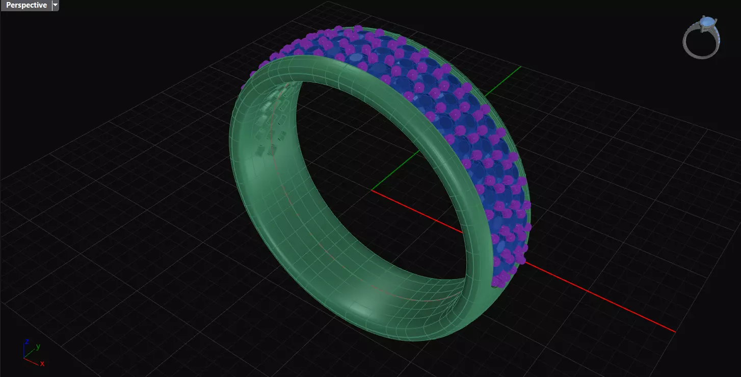 Pave wedding ring 3D print model_0