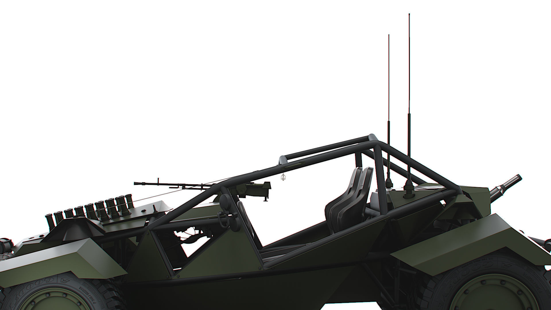 Generic Military Buggy Machine Gun 2023 3D model_4