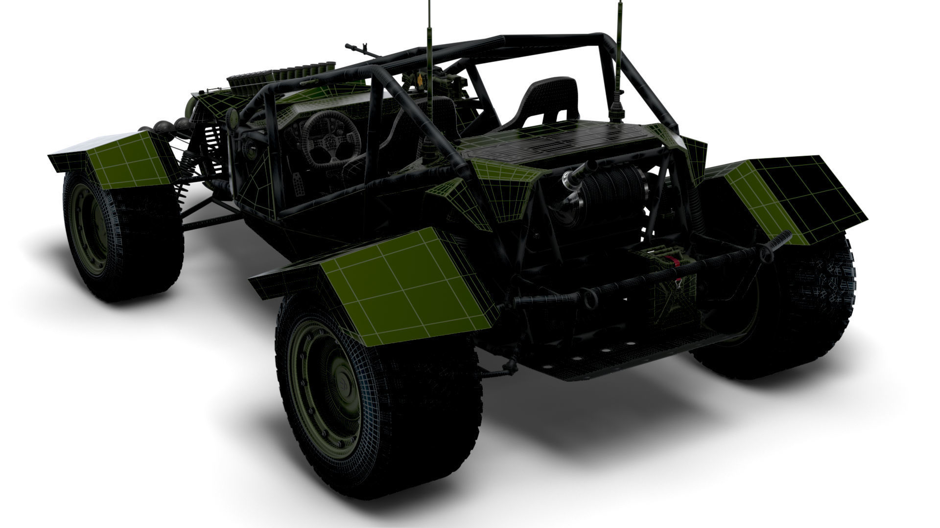 Generic Military Buggy Machine Gun 2023 3D model_15
