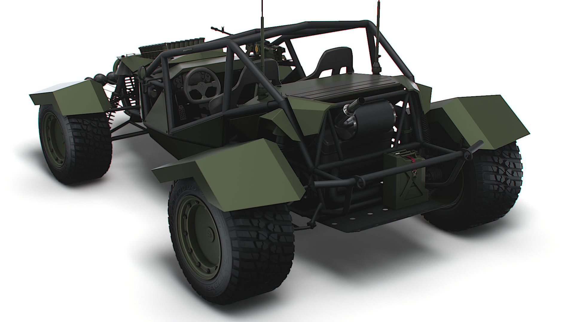 Generic Military Buggy Machine Gun 2023 3D model_3