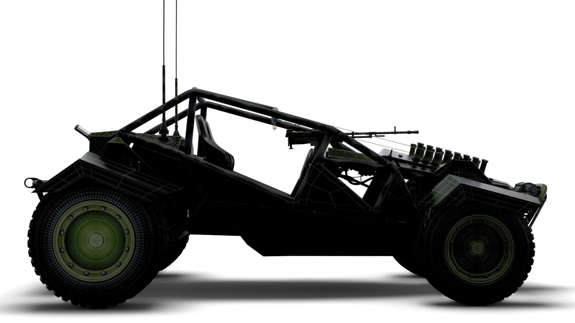 Generic Military Buggy Machine Gun 2023 3D model_13