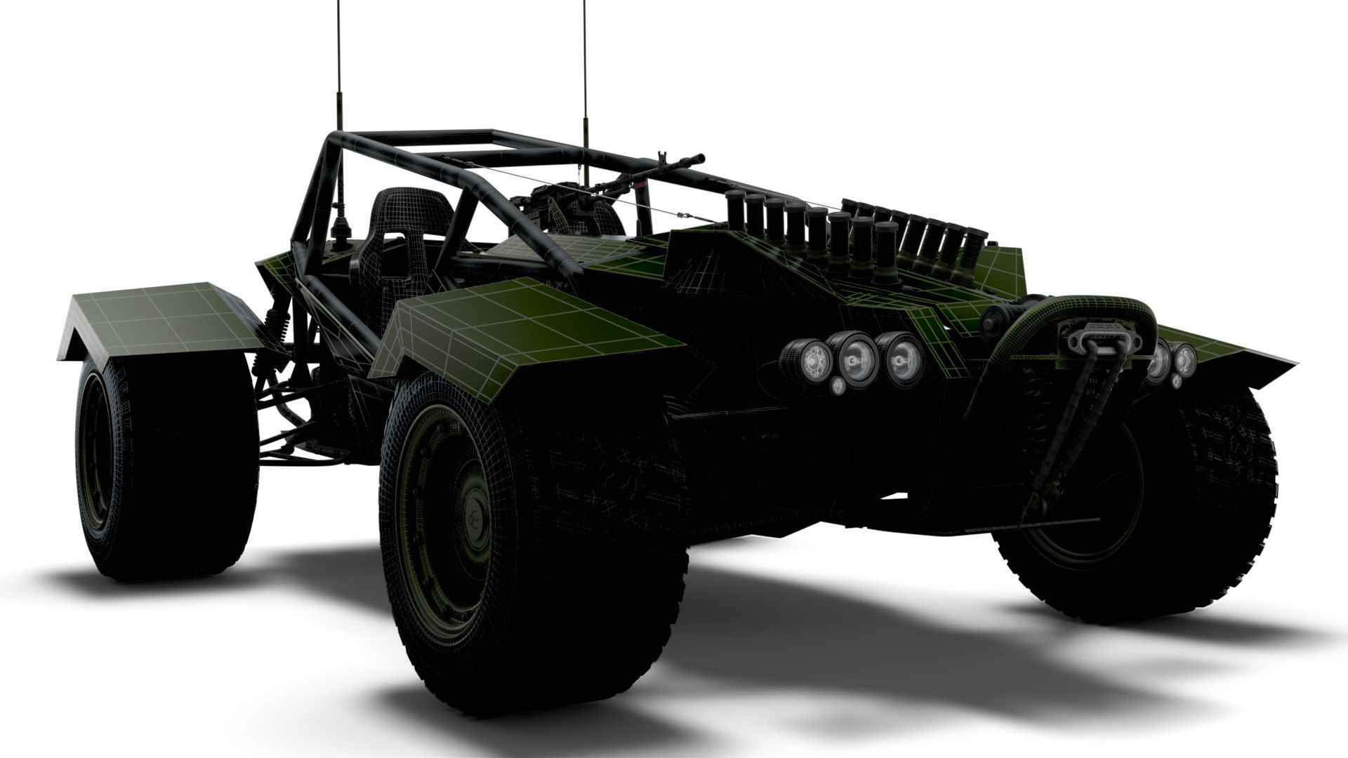 Generic Military Buggy Machine Gun 2023 3D model_12