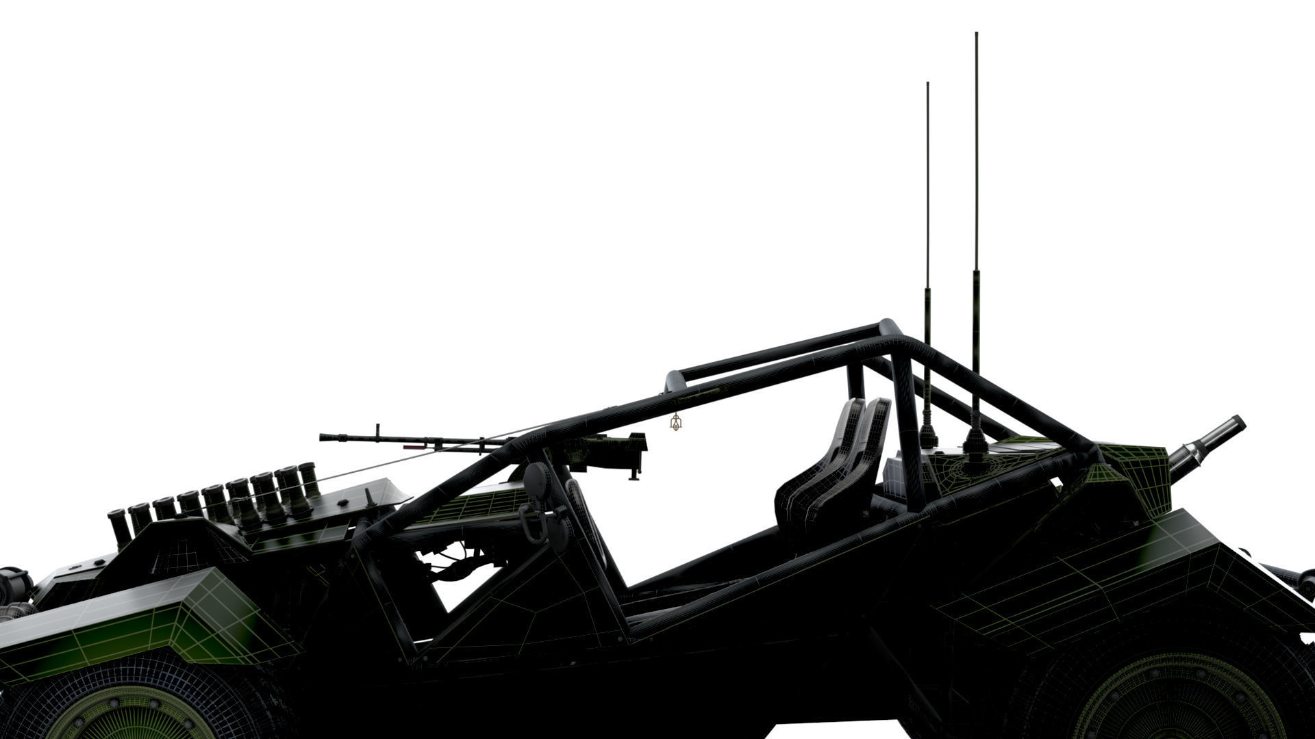 Generic Military Buggy Machine Gun 2023 3D model_16