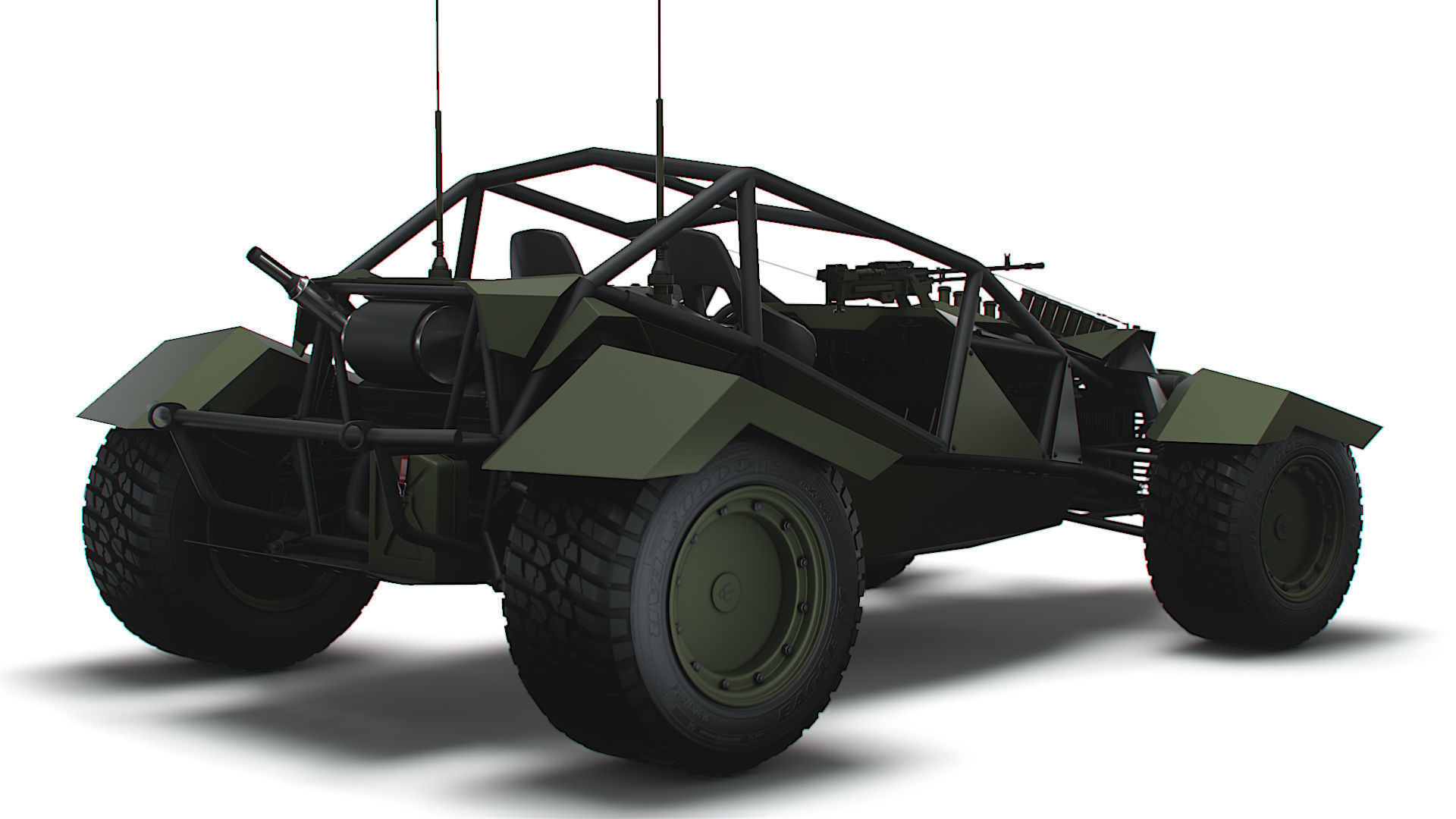 Generic Military Buggy Machine Gun 2023 3D model_2