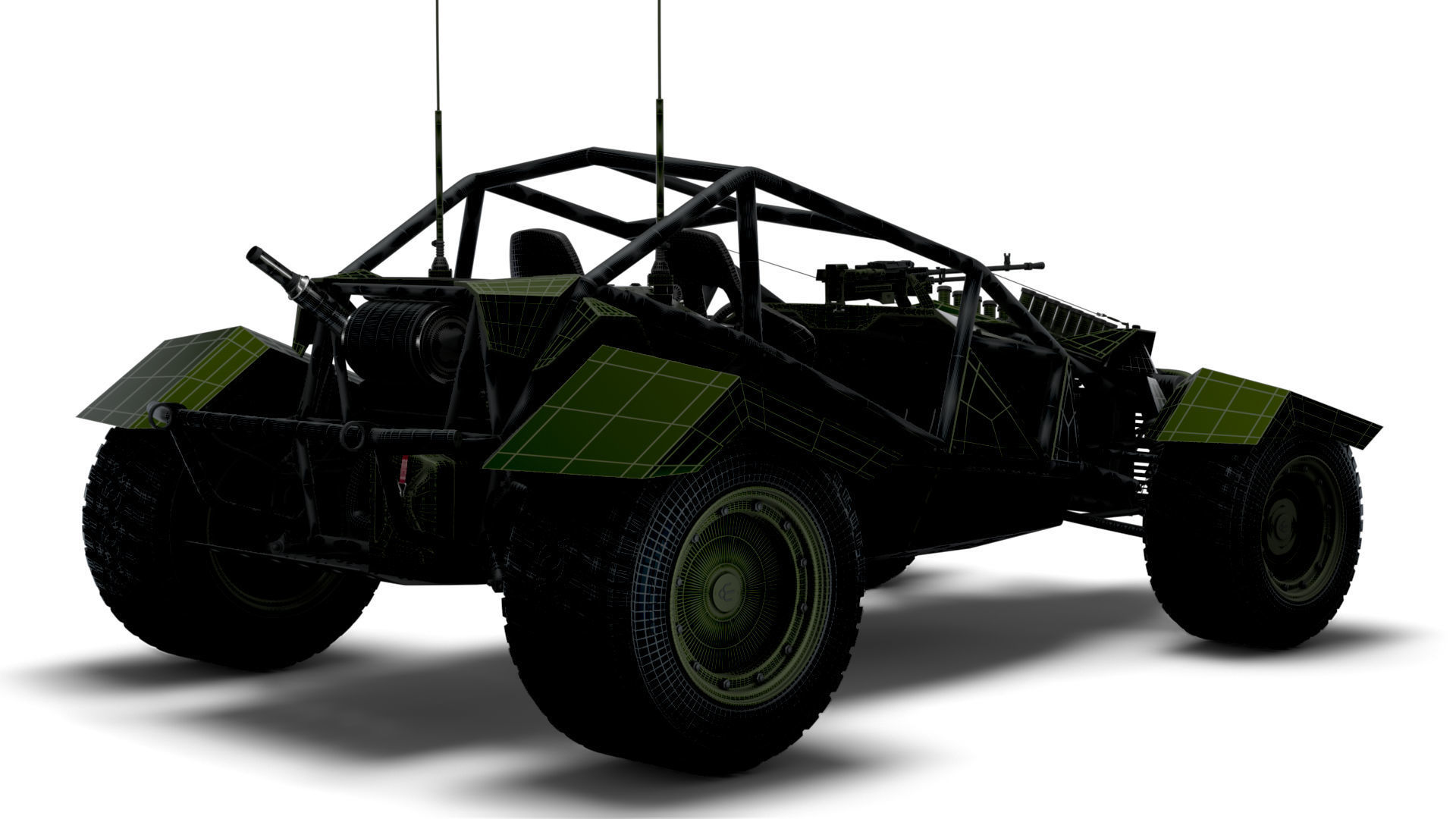 Generic Military Buggy Machine Gun 2023 3D model_14