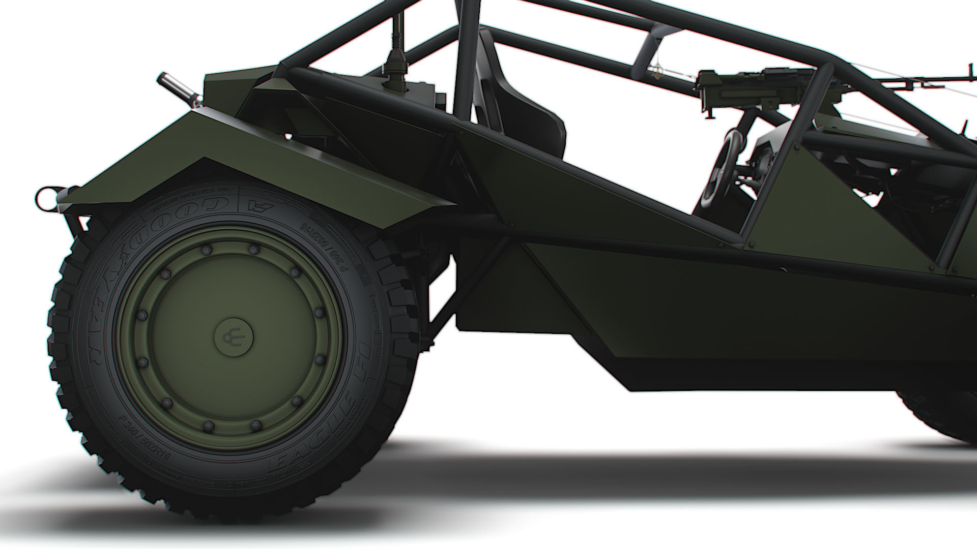 Generic Military Buggy Machine Gun 2023 3D model_9