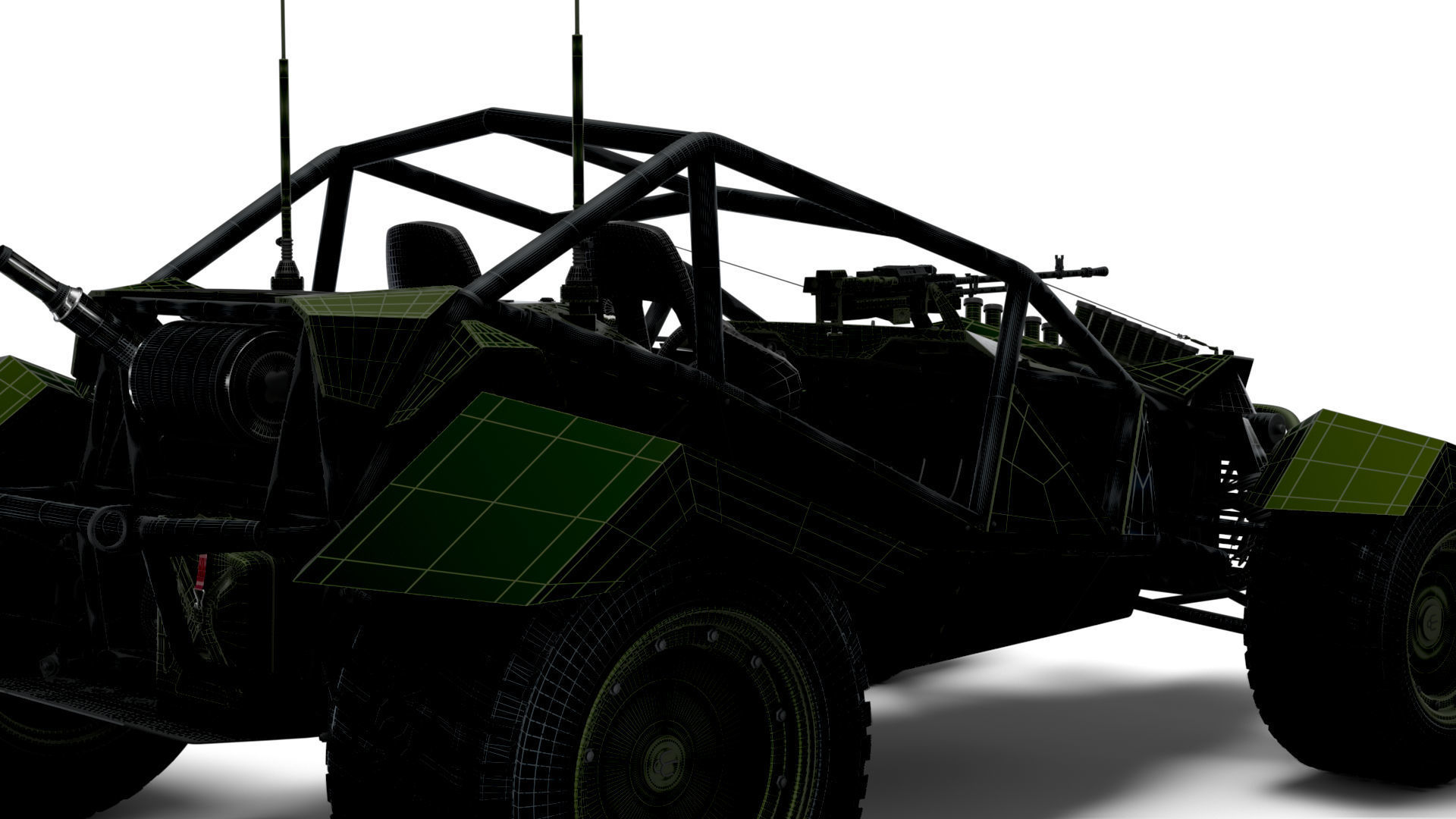 Generic Military Buggy Machine Gun 2023 3D model_23