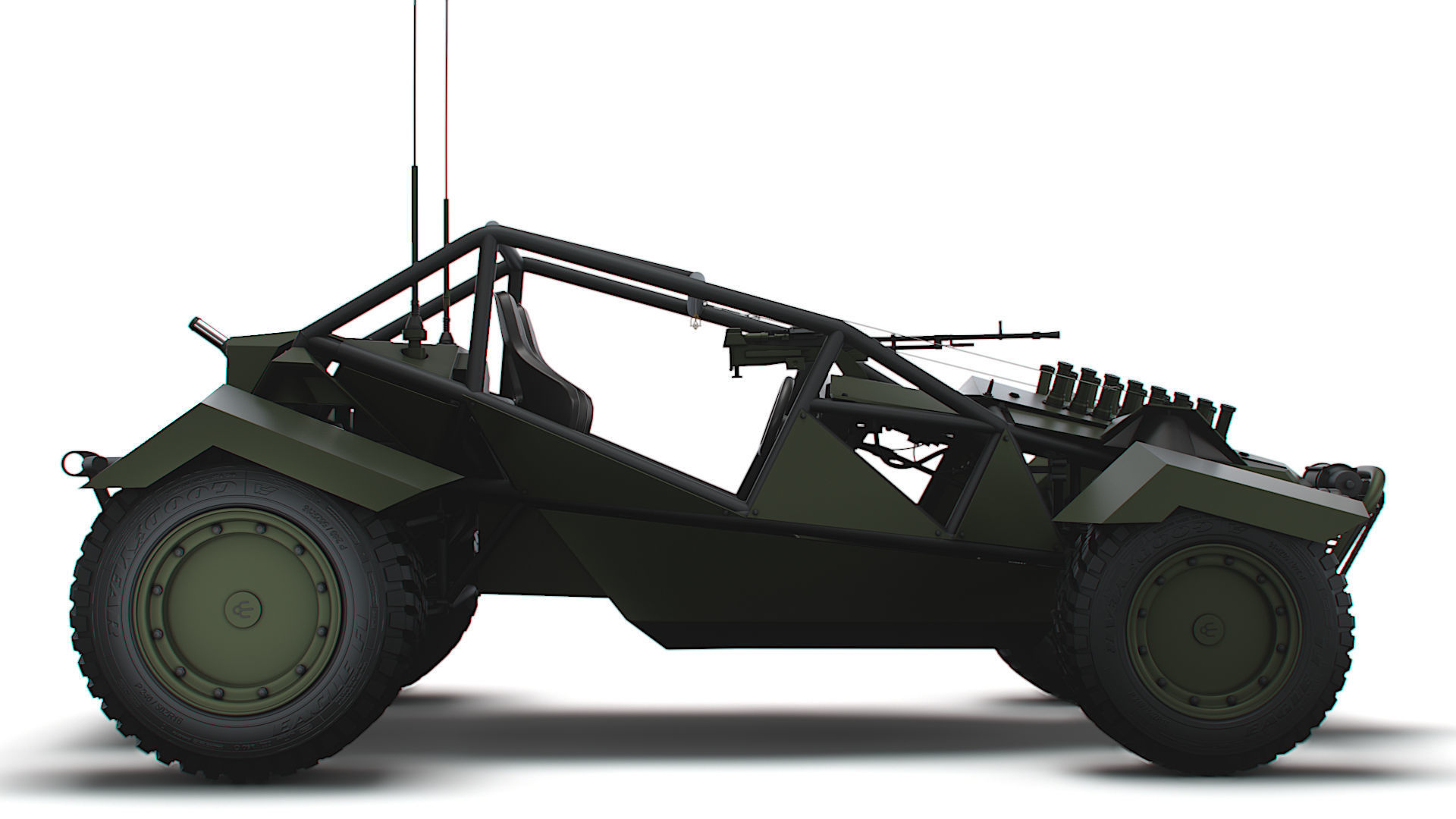 Generic Military Buggy Machine Gun 2023 3D model_1