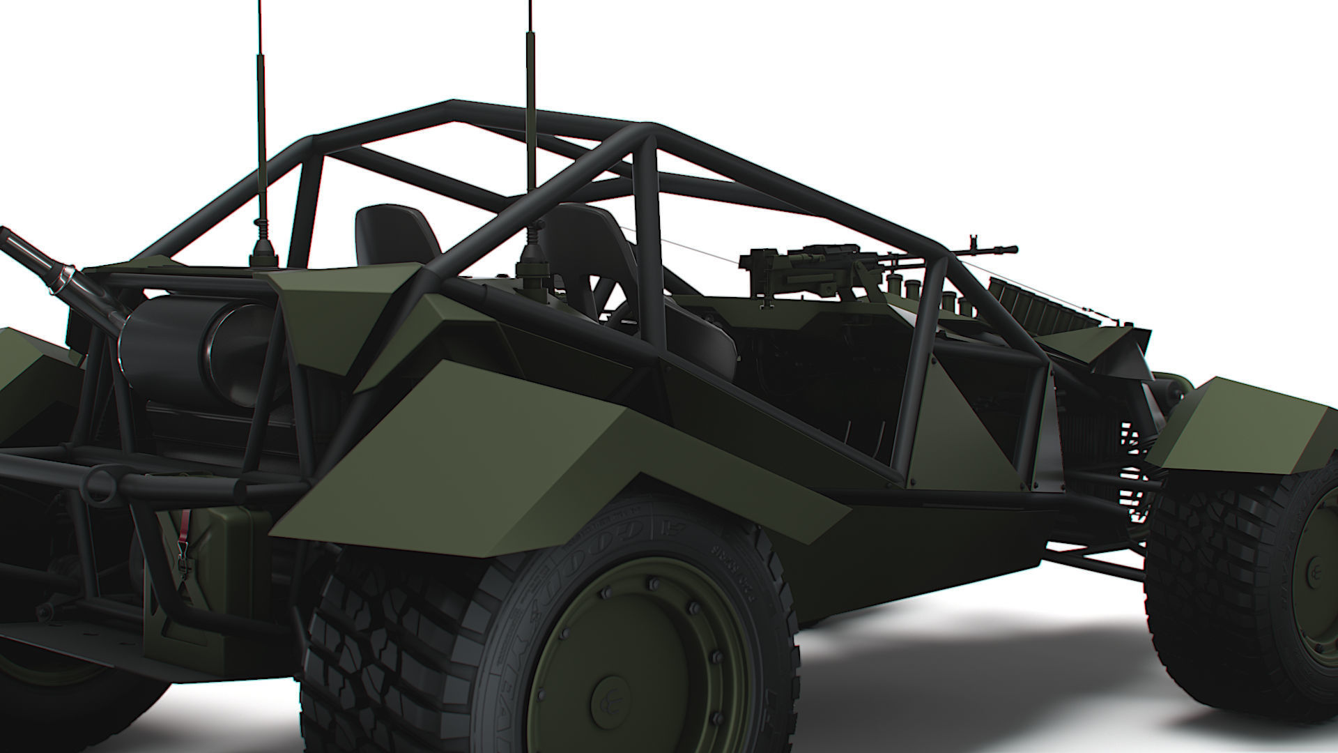 Generic Military Buggy Machine Gun 2023 3D model_11