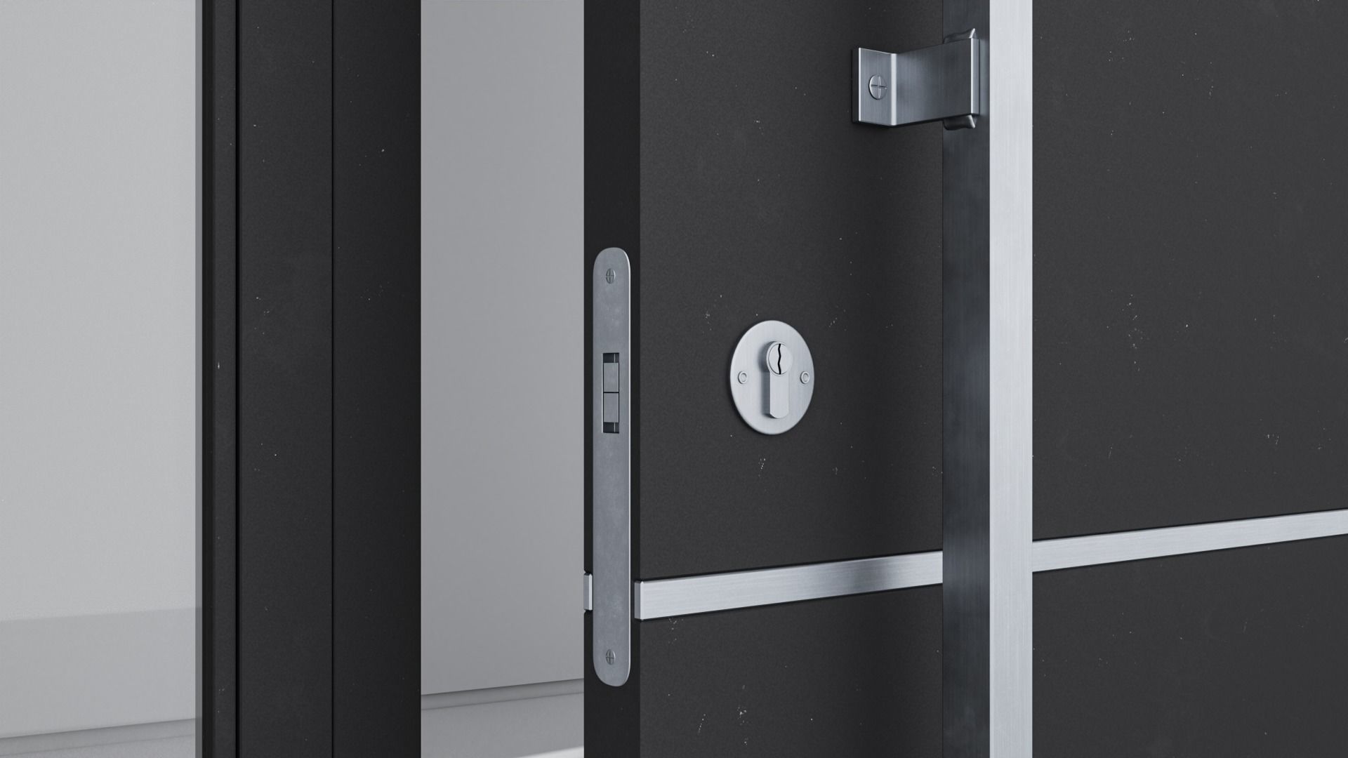 Aluminium door 138 3D model_4