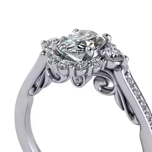 Modern Bridal Wedding Band Oval scroll design stylish classic 