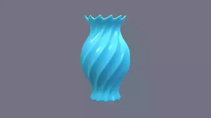 Vase porcelain blue 4