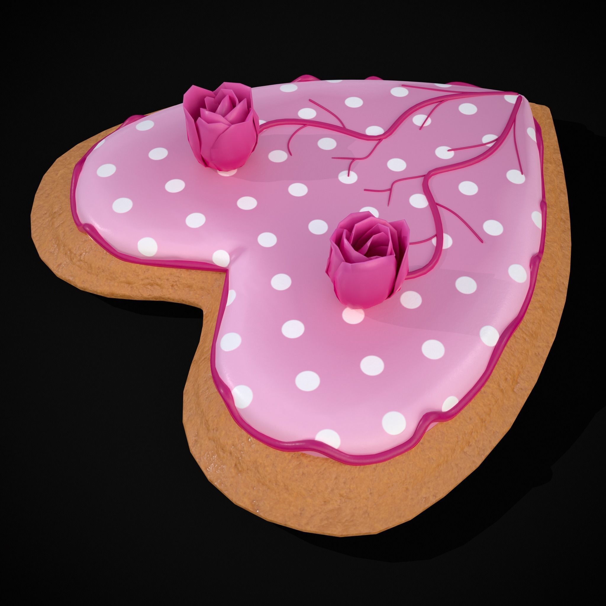 Valentines Jelly Filled Cookie Low-poly 3D model_7