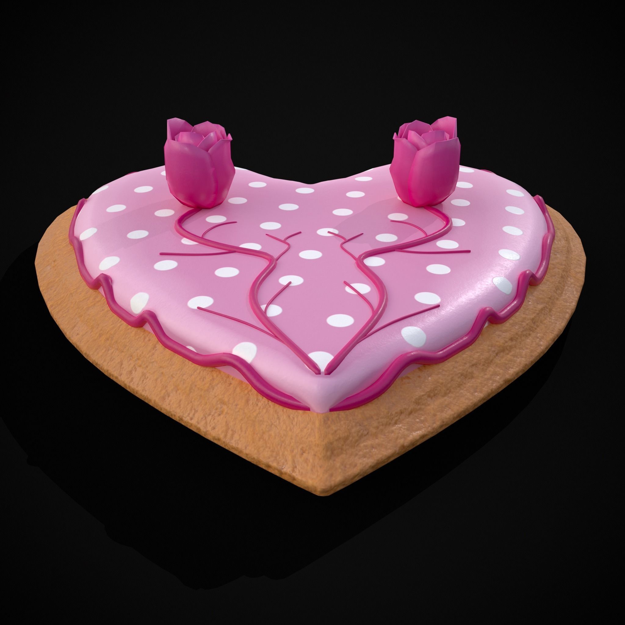 Valentines Jelly Filled Cookie Low-poly 3D model_9