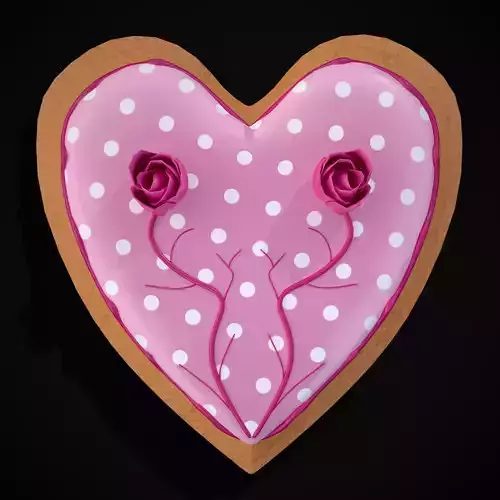 Valentines Jelly Filled Cookie Low-poly 3D model