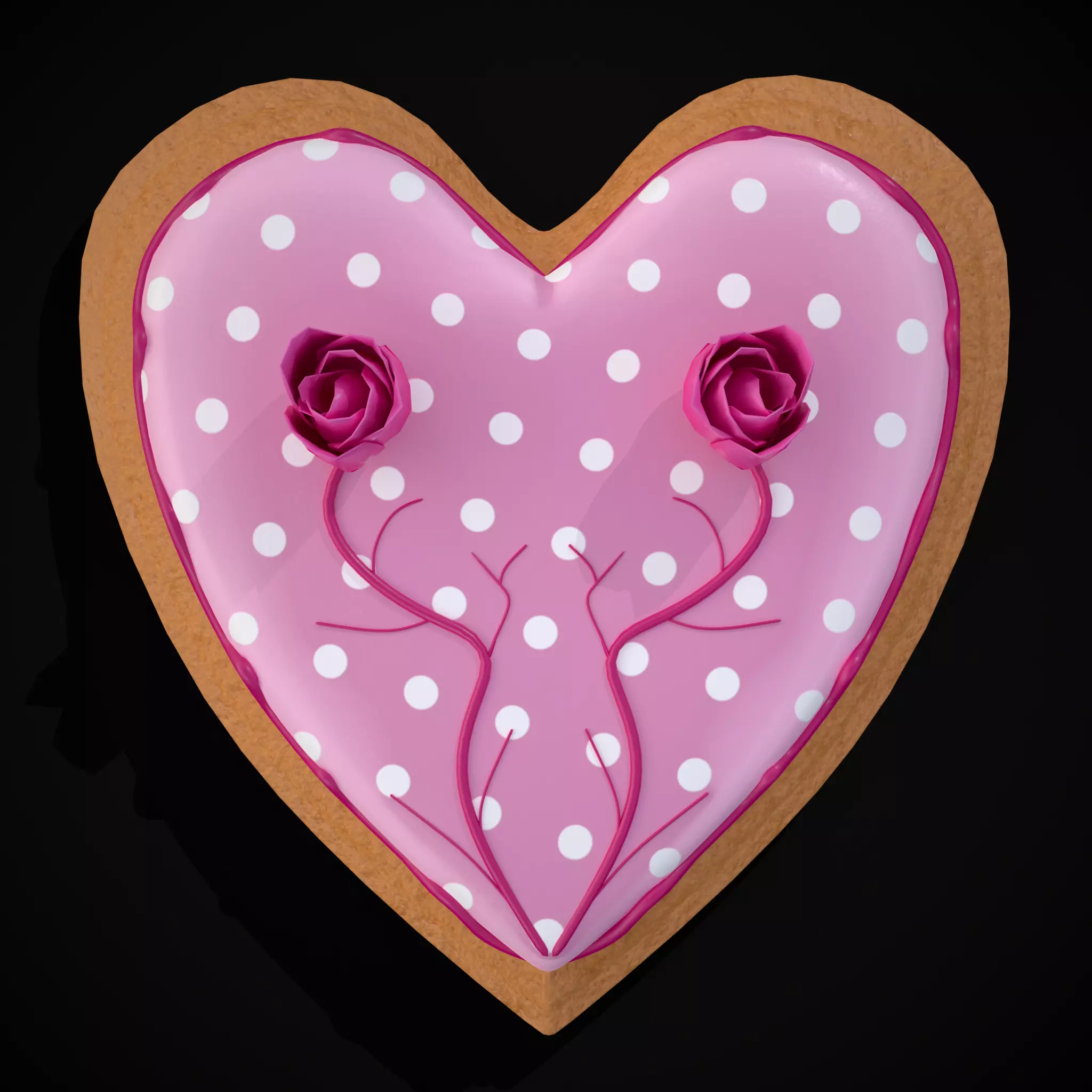 Valentines Jelly Filled Cookie Low-poly 3D model_0