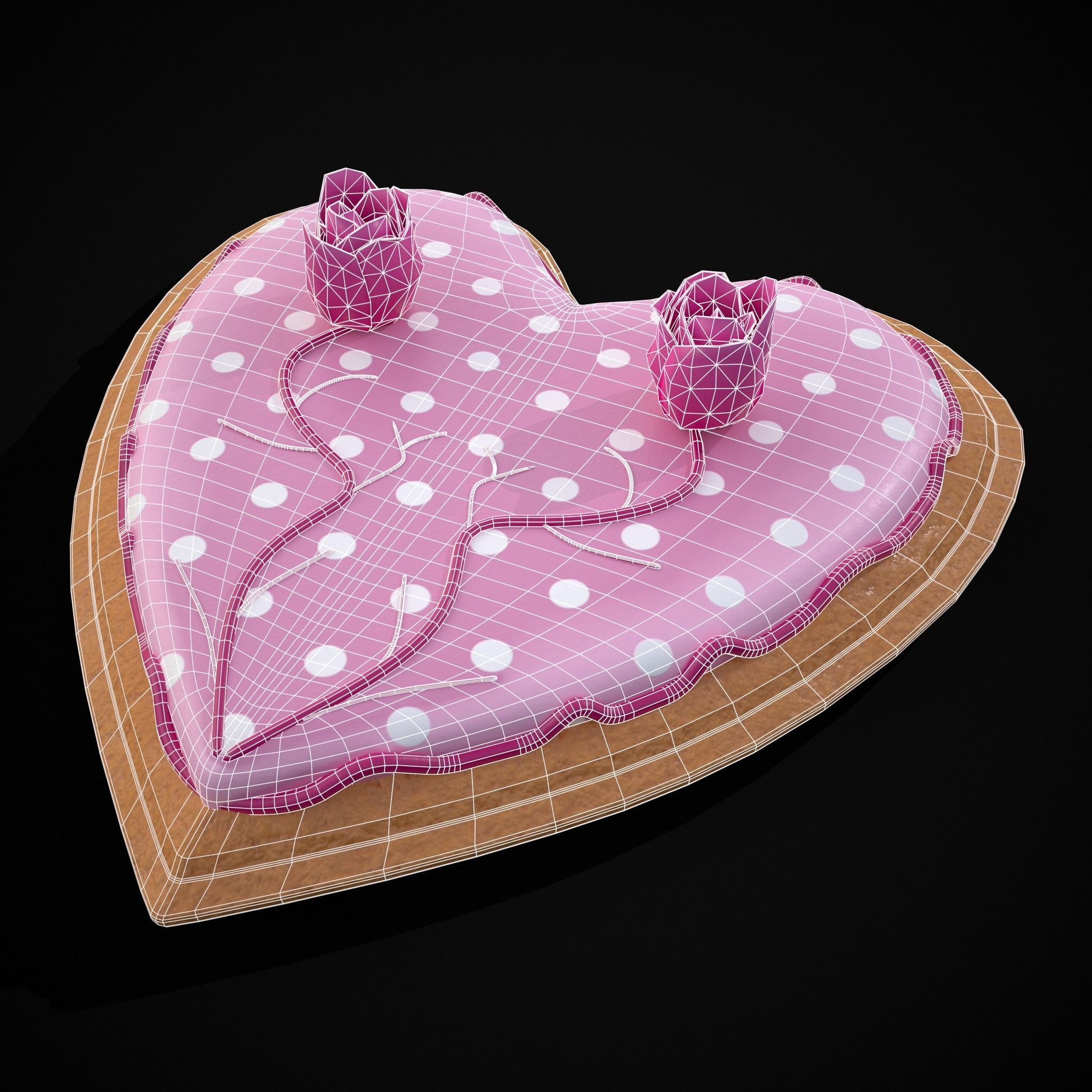 Valentines Jelly Filled Cookie Low-poly 3D model_4
