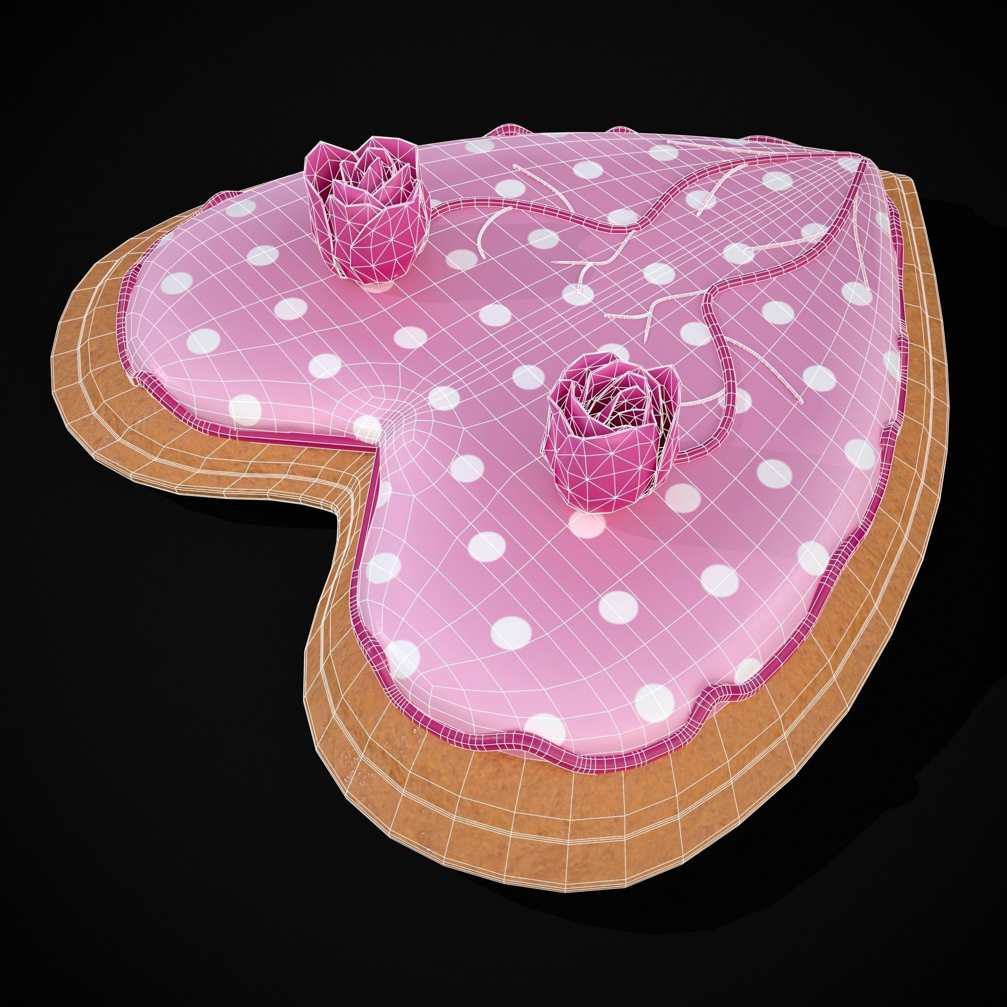 Valentines Jelly Filled Cookie Low-poly 3D model_8