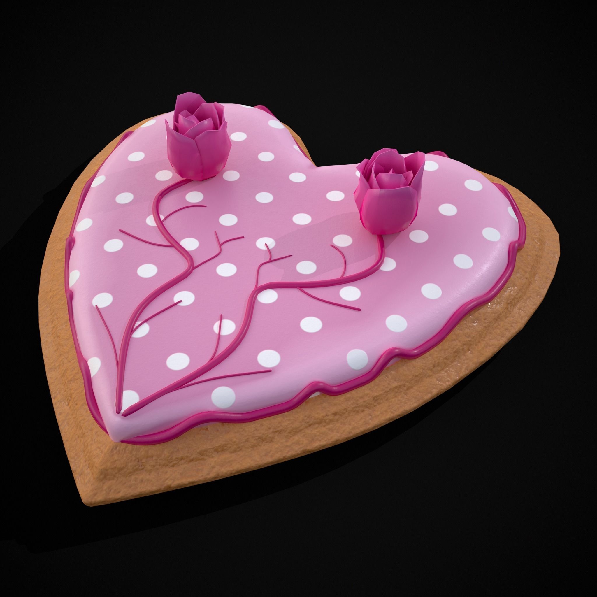 Valentines Jelly Filled Cookie Low-poly 3D model_3