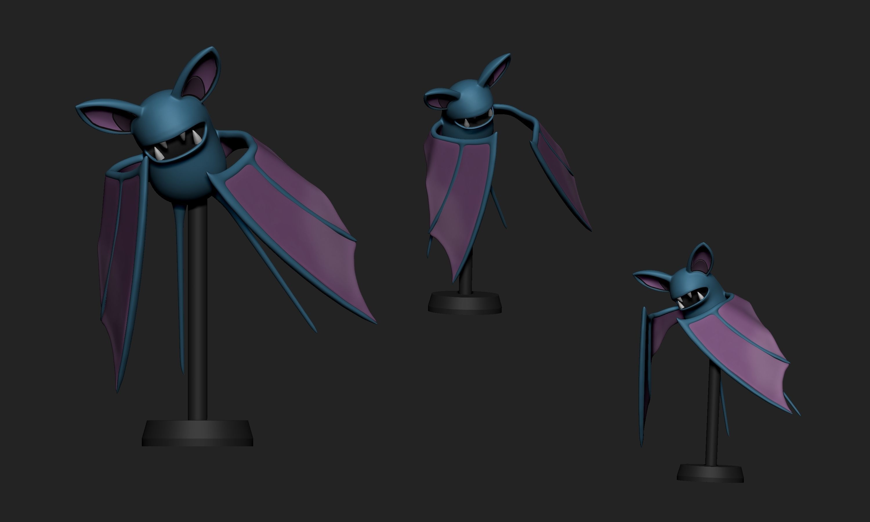 Pokemon - Zubat with 2 poses 3D print model_1