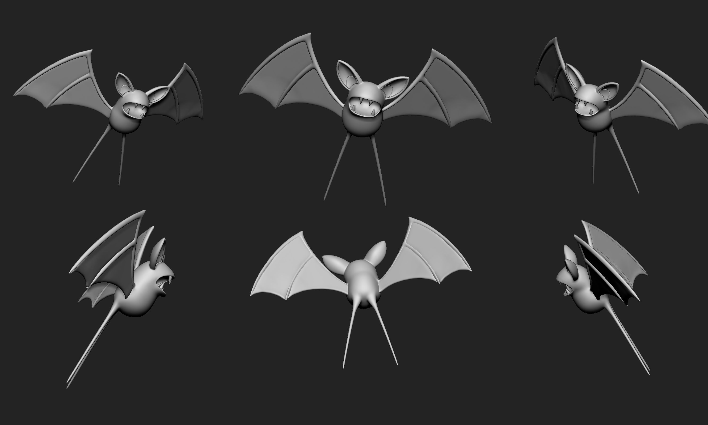 Pokemon - Zubat with 2 poses 3D print model_7