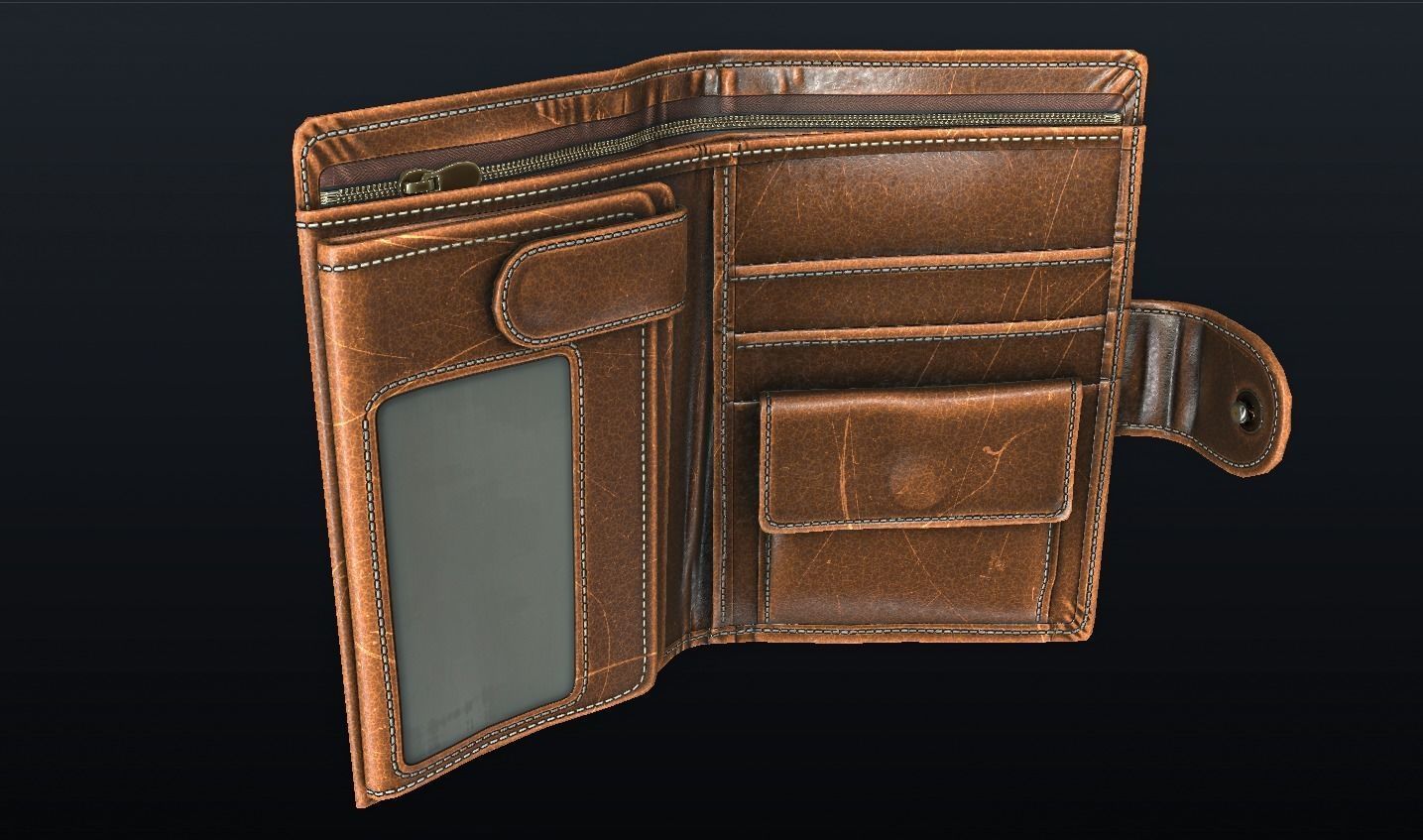 3D model Leather Wallet Scratched VR / AR / low-poly | CGTrader