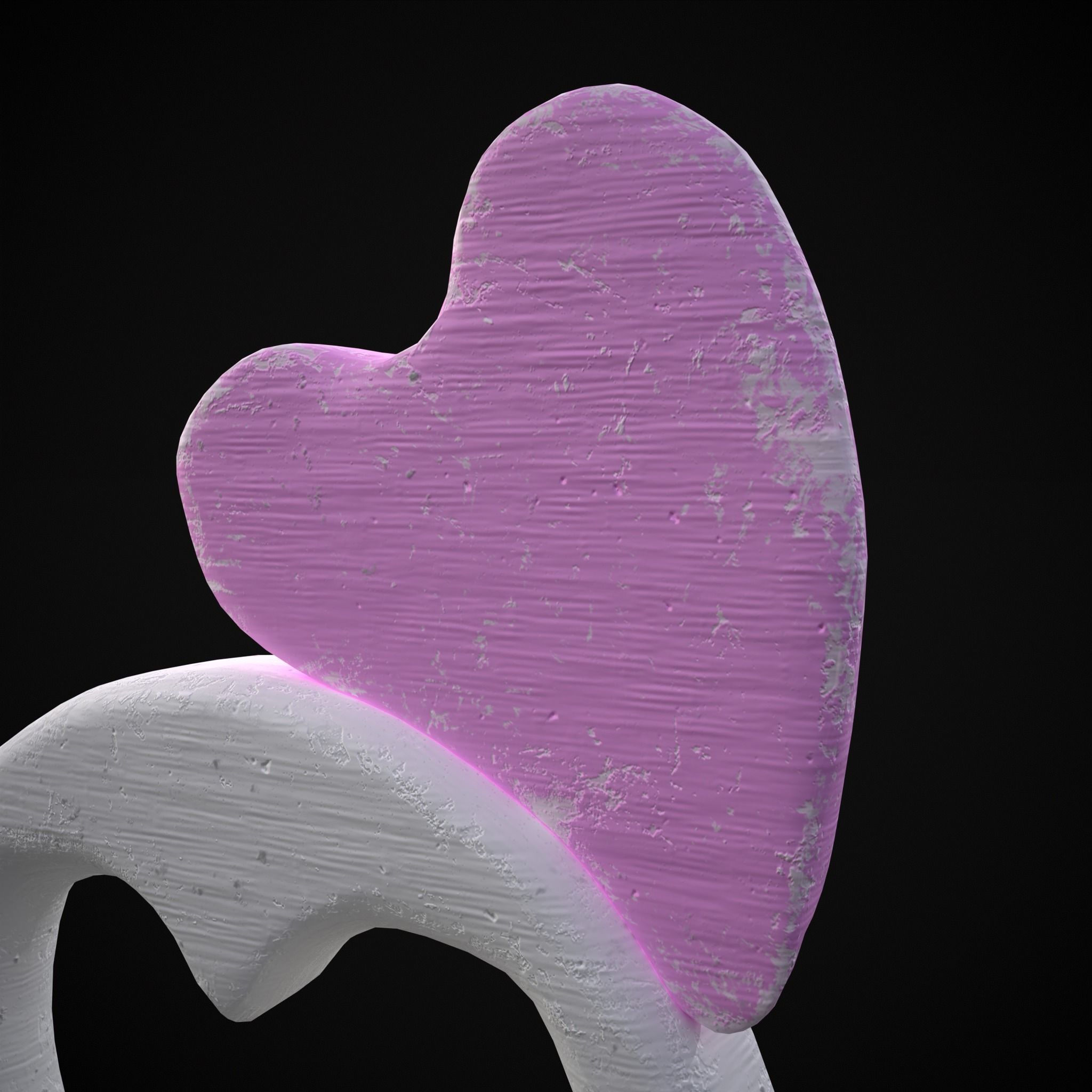 XOXO Wood Lettering Low-poly 3D model_7