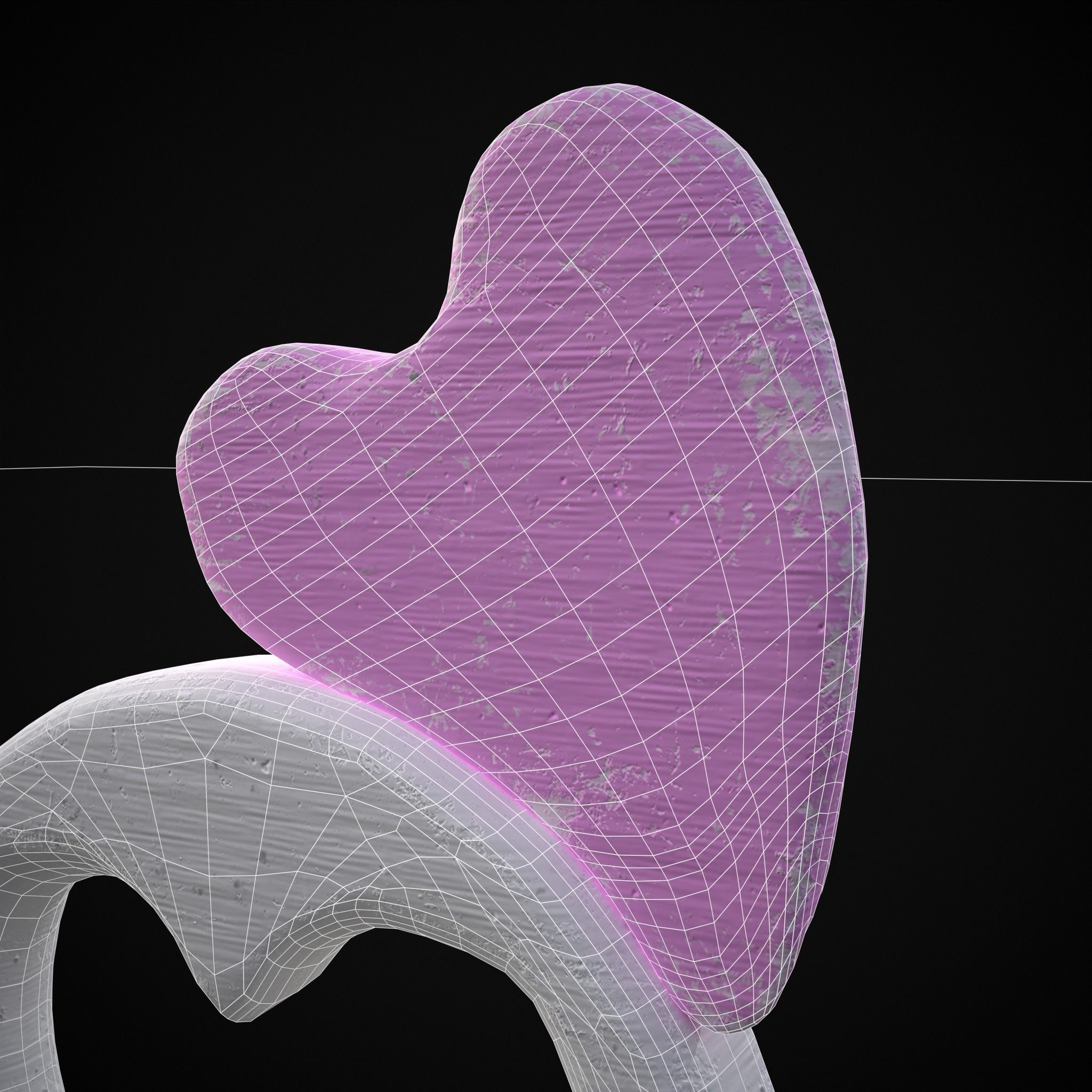 XOXO Wood Lettering Low-poly 3D model_8