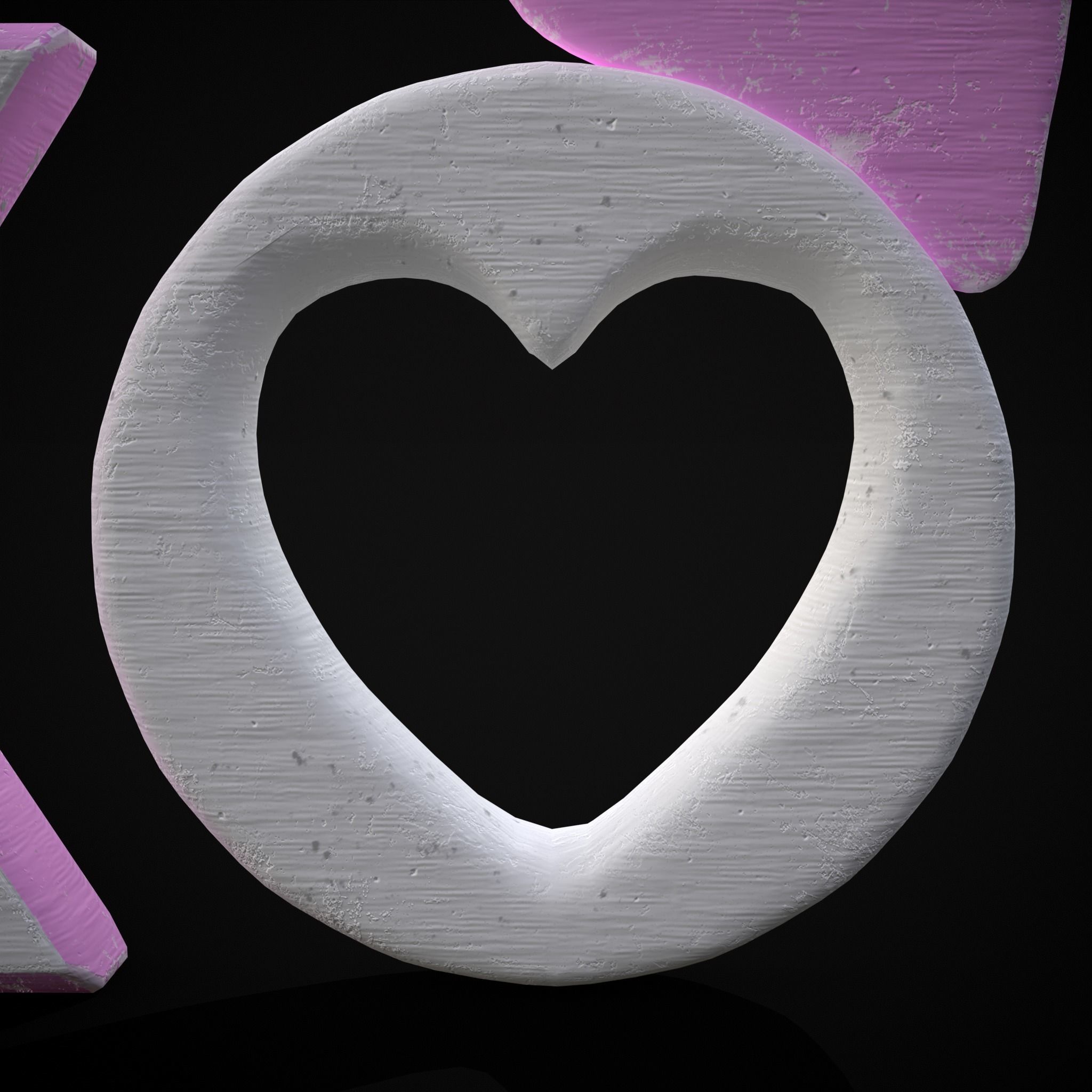XOXO Wood Lettering Low-poly 3D model_9
