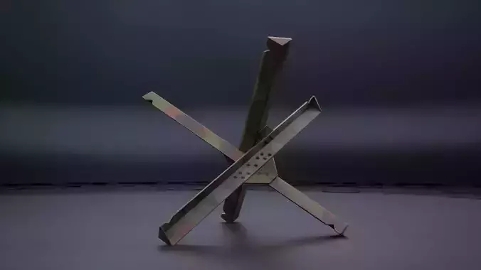 Military Czech hedgehog - anti-tank barrier