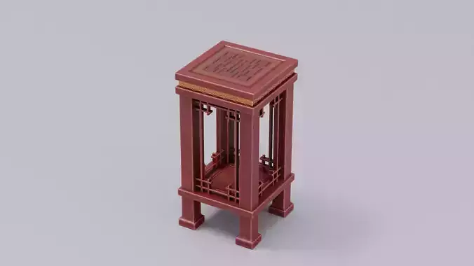 Chinese Trade Furniture Kit - 09 Small Table Low-poly 3D model