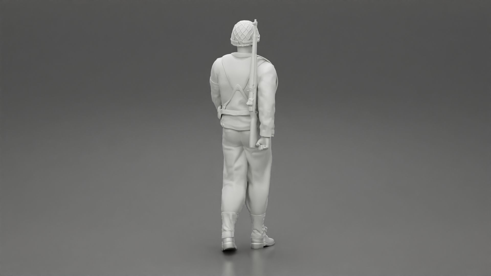 Soldier walking carrying a rifle 3D print model_8