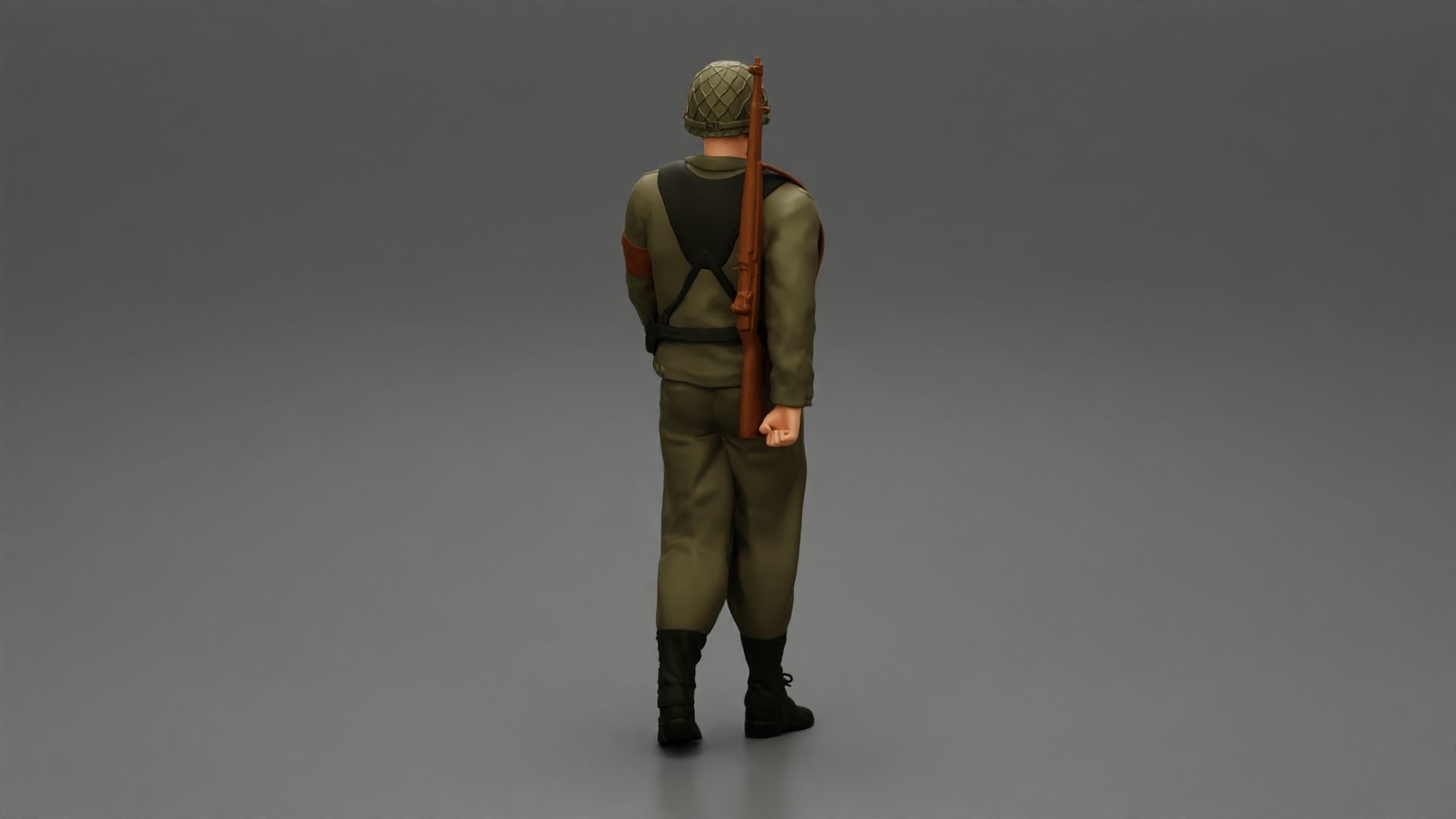 Soldier walking carrying a rifle 3D print model_2
