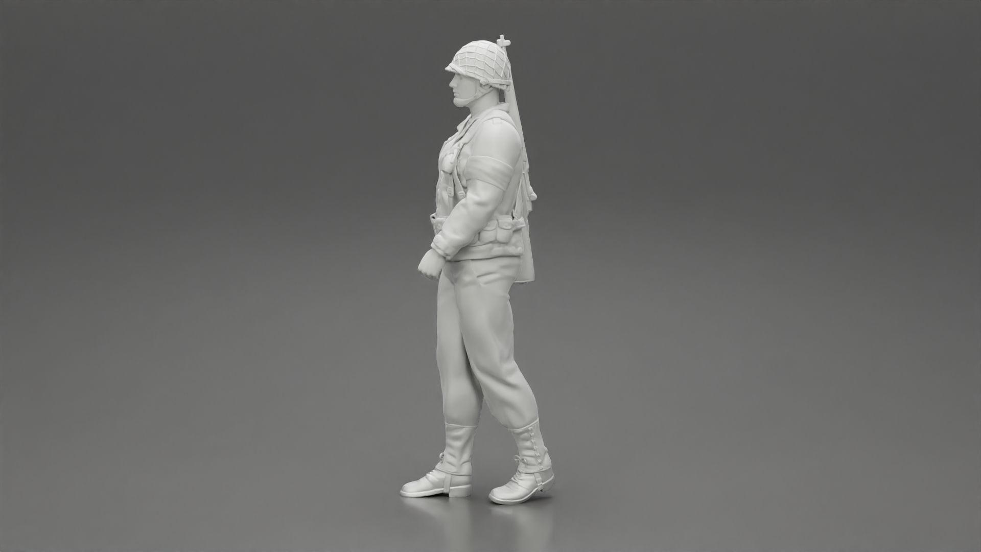 Soldier walking carrying a rifle 3D print model_10