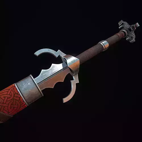 Wolven Silver Sword Low-poly 3D model