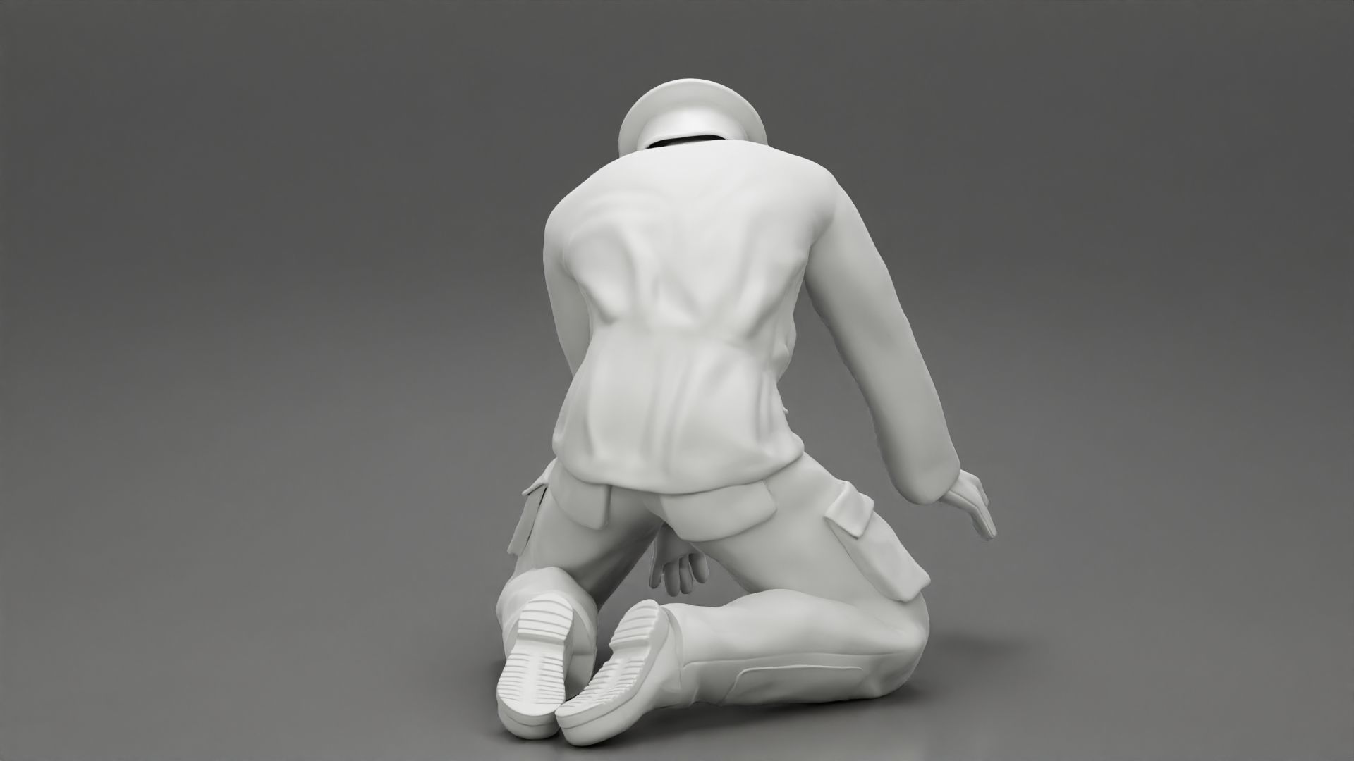 Firefighter sitting and search and rescue 3D print model_10