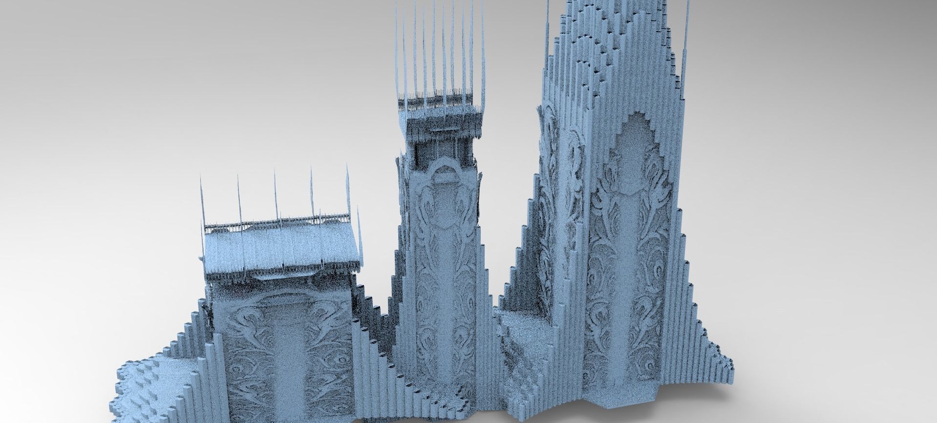 Norse Gods Tower 3 versions 3D model_1