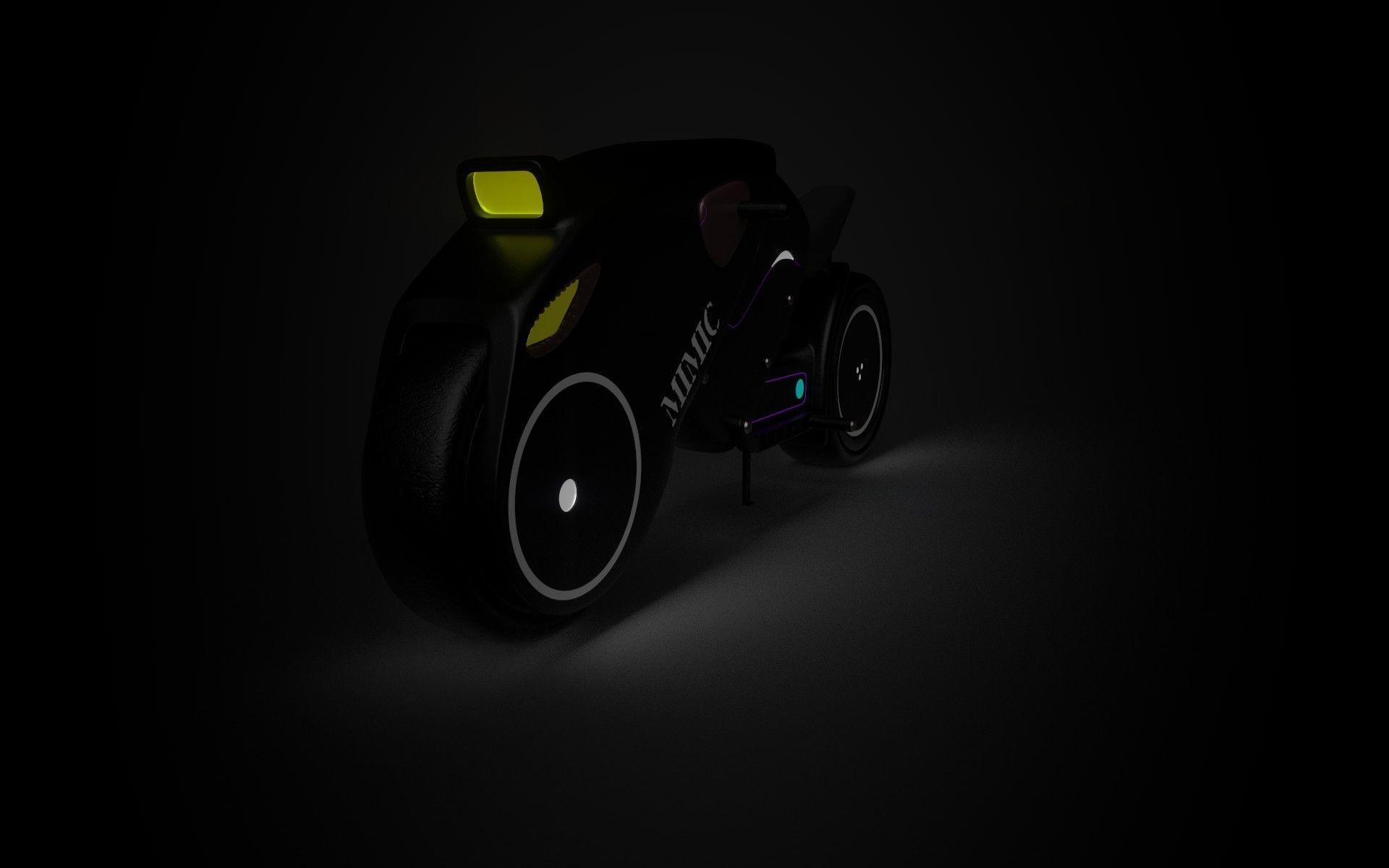 Motorcycle futuristic electric bike Free low-poly 3D model_14