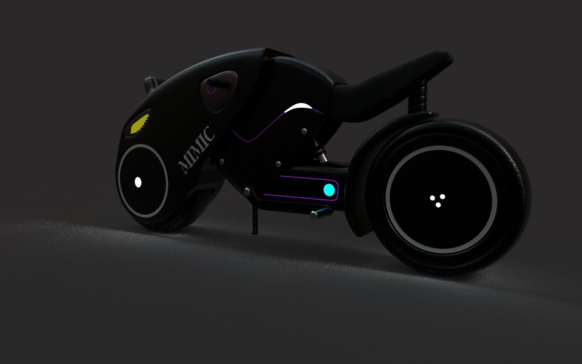 Motorcycle futuristic electric bike Free low-poly 3D model_10
