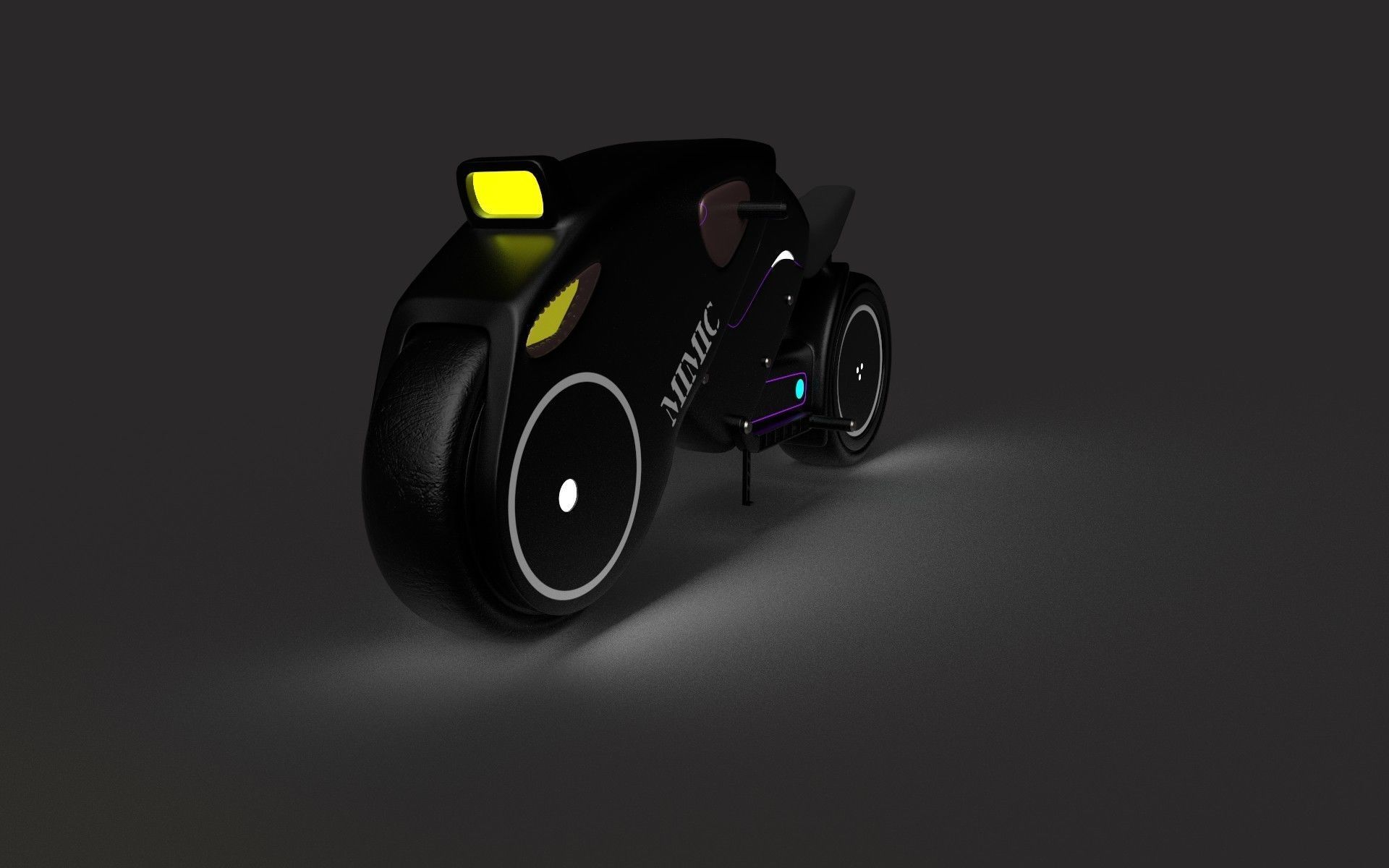 Motorcycle futuristic electric bike Free low-poly 3D model_13