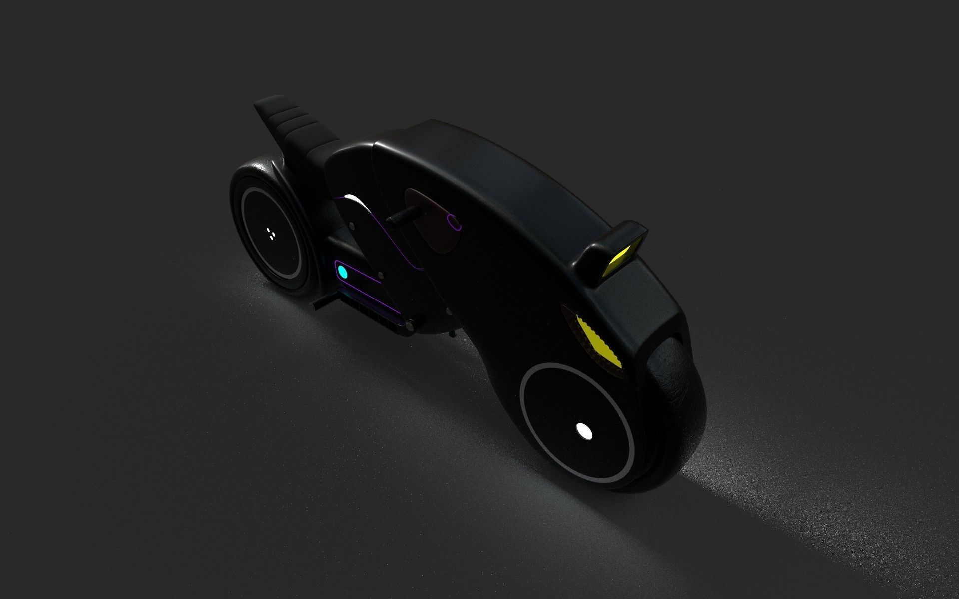 Motorcycle futuristic electric bike Free low-poly 3D model_11