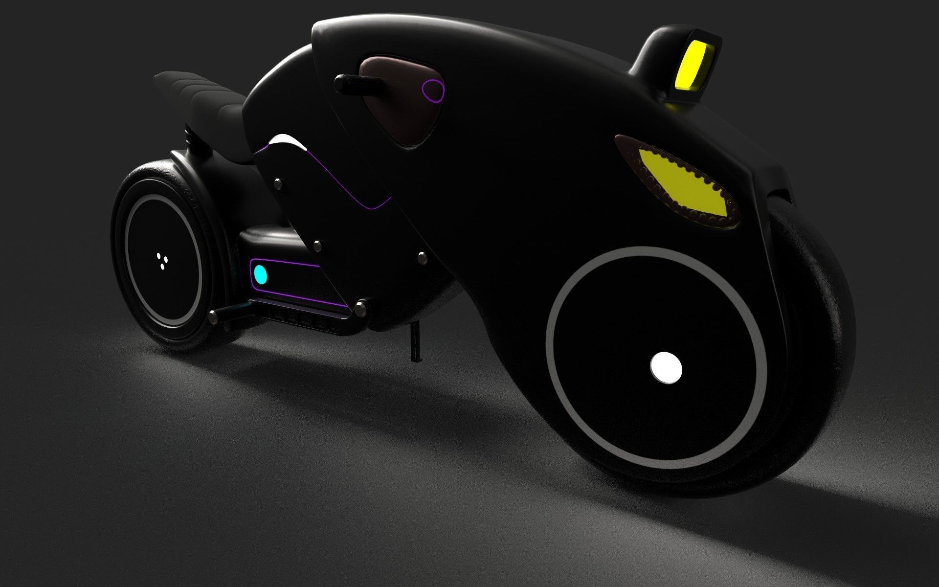 Motorcycle futuristic electric bike Free low-poly 3D model_12