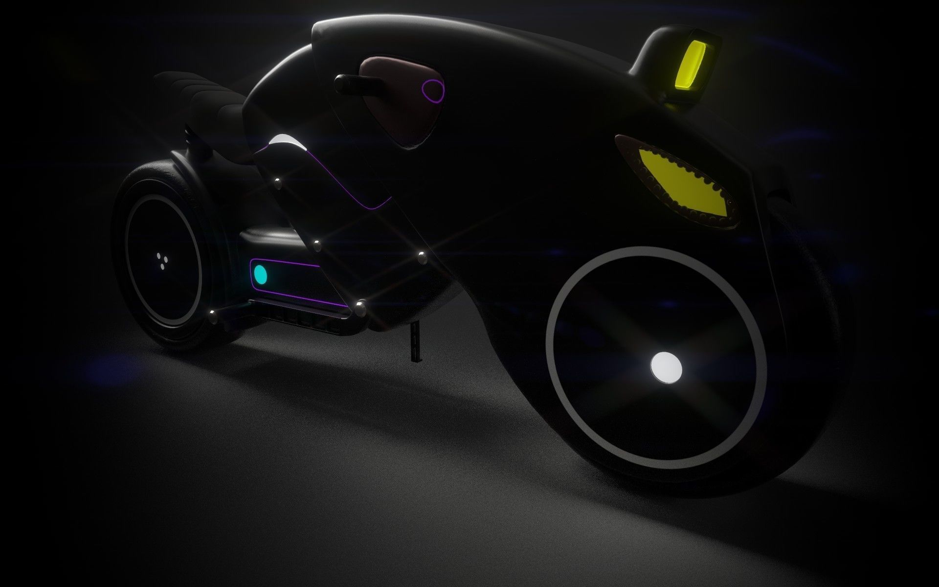 Motorcycle futuristic electric bike Free low-poly 3D model_15