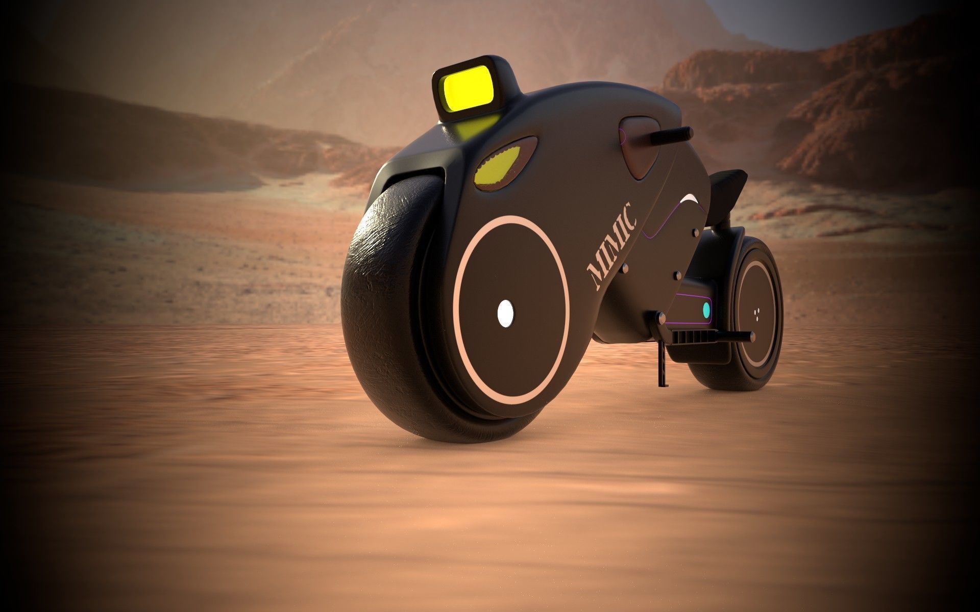 Motorcycle futuristic electric bike Free low-poly 3D model_19