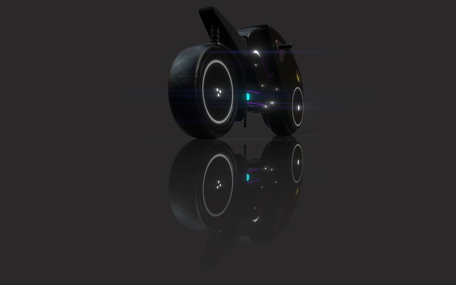 Motorcycle futuristic electric bike Free low-poly 3D model_8