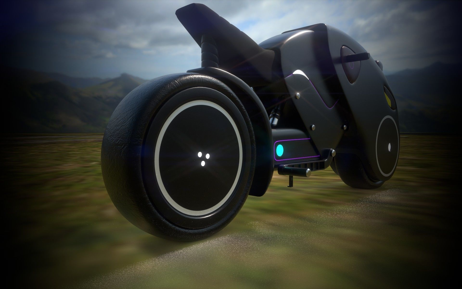 Motorcycle futuristic electric bike Free low-poly 3D model_17