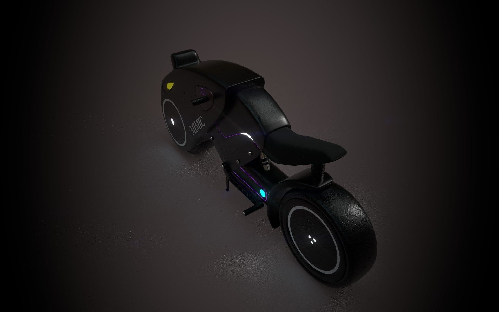 Motorcycle futuristic electric bike Free low-poly 3D model_2