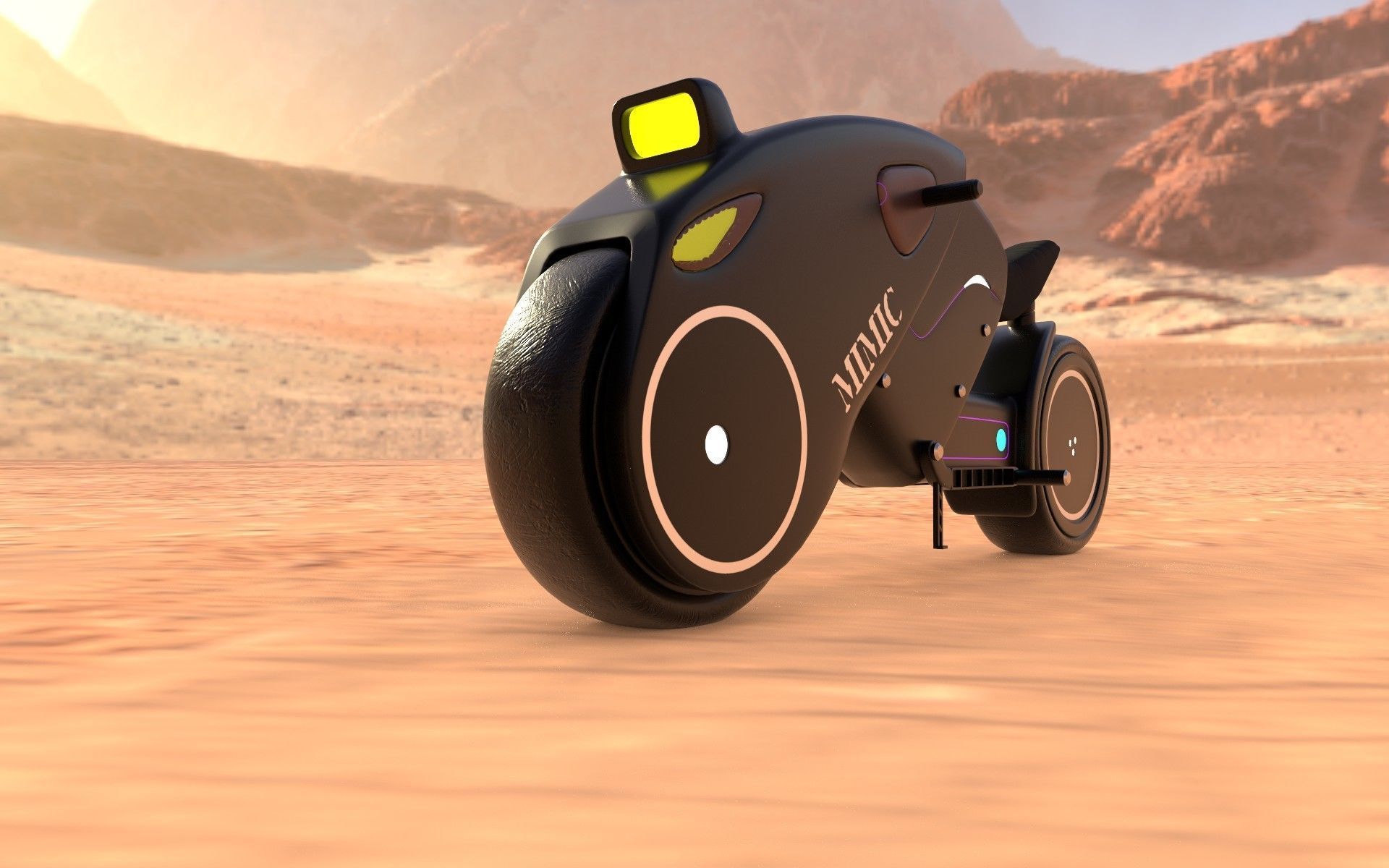 Motorcycle futuristic electric bike Free low-poly 3D model_18