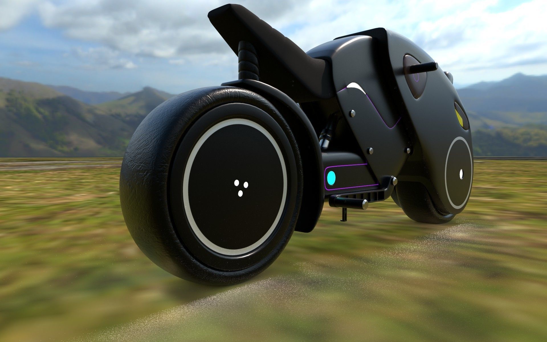 Motorcycle futuristic electric bike Free low-poly 3D model_16