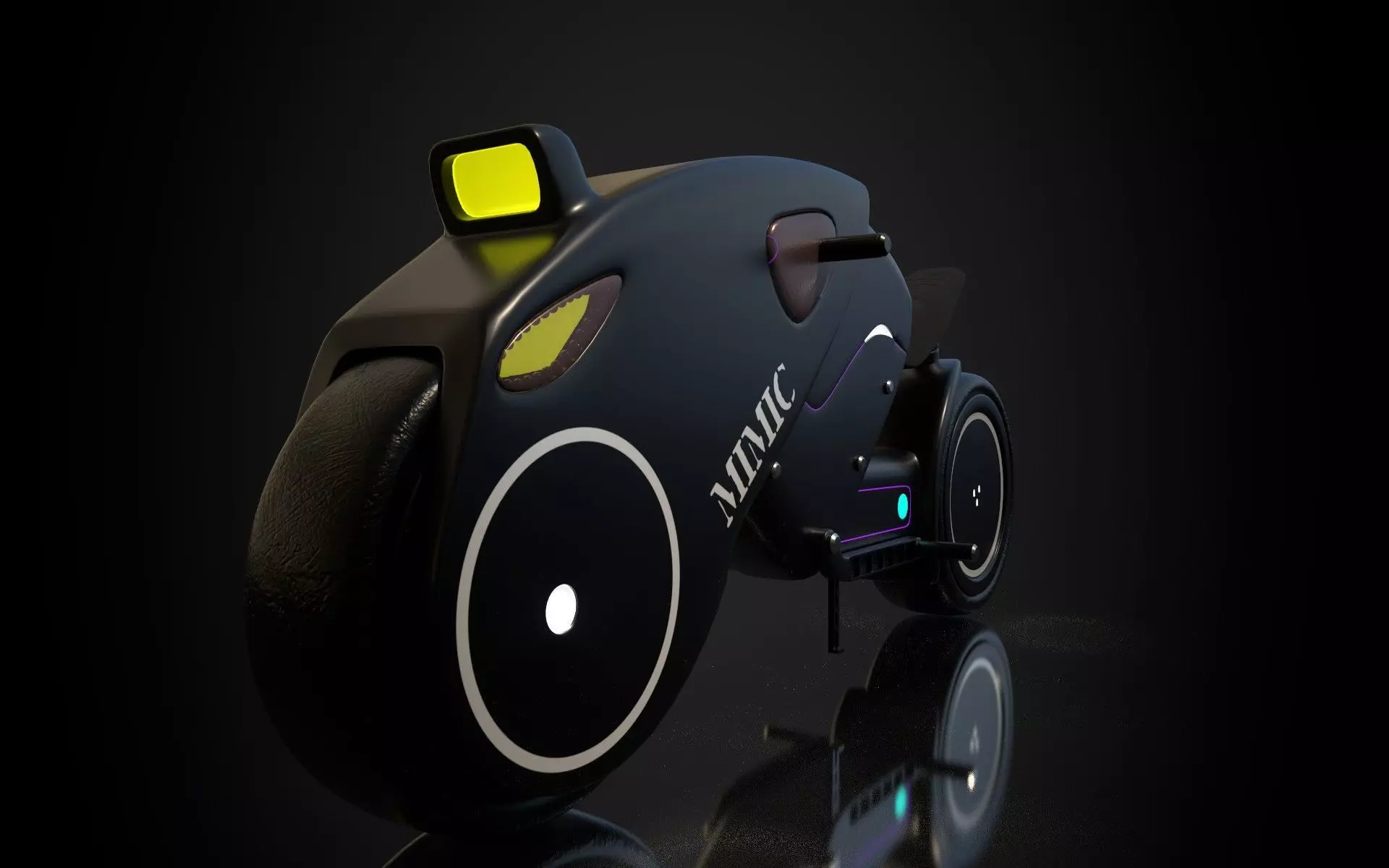 Motorcycle futuristic electric bike Free low-poly 3D model_0